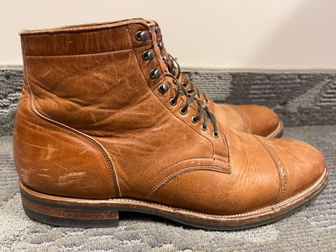 Photo by canary on April 4, 2023 of the Viberg Service Boot BCT in Horween Natural Dublin.
