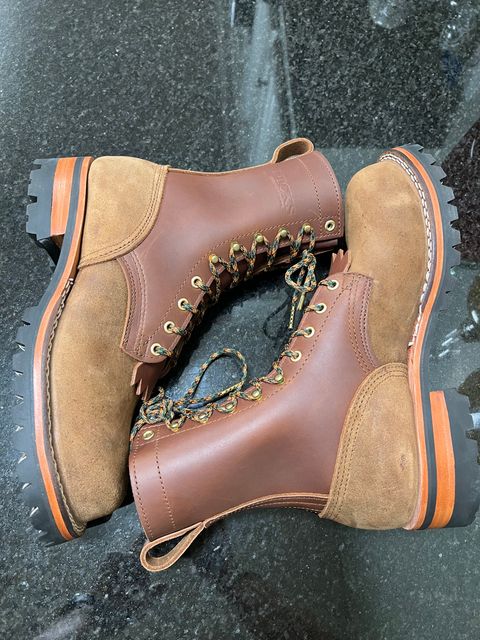 Photo by DaveFromAccounting on October 10, 2023 of the Nicks BuilderPro in Seidel 1964 Brown Roughout.