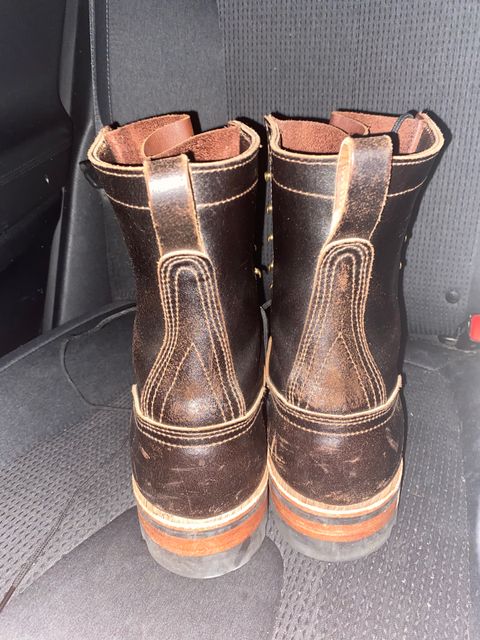 Photo by RoseAnvil_Taylor on January 6, 2023 of the Nicks Unknown Model in Horween Dark Brown Waxed Flesh.