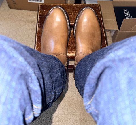 Photo by HeritageWearingPatriot on February 26, 2026 of the Grant Stone Elias in Horween Dune Chromexcel.