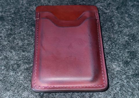 Photo by HeritageWearingPatriot on November 1, 2025 of the Ashland Leather One Off Lucky Card Holder in Horween Garnet Shell Cordovan.