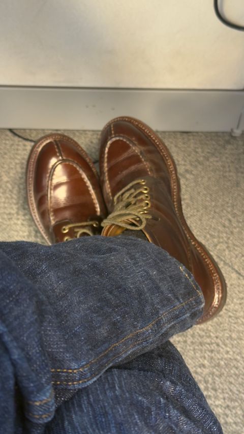 Photo by HeritageWearingPatriot on February 20, 2026 of the Grant Stone Ottawa Boot in Horween Crimson Chromexcel.