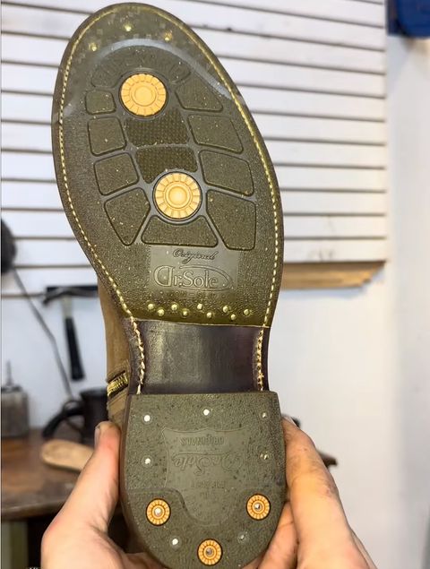 Photo by HeritageWearingPatriot on July 13, 2026 of the Grant Stone Elias in Horween Natural Chromexcel Roughout.