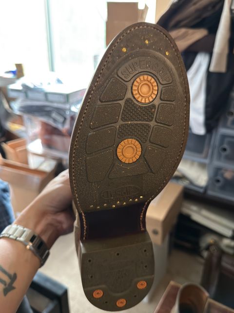 Photo by HeritageWearingPatriot on July 17, 2026 of the Grant Stone Elias in Horween Natural Chromexcel Roughout.