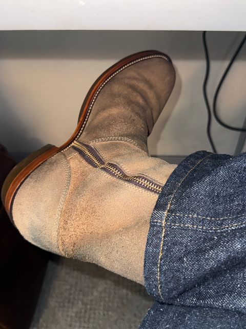 Photo by HeritageWearingPatriot on July 23, 2026 of the Grant Stone Elias in Horween Natural Chromexcel Roughout.