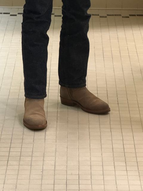 Photo by HeritageWearingPatriot on July 23, 2026 of the Grant Stone Elias in Horween Natural Chromexcel Roughout.