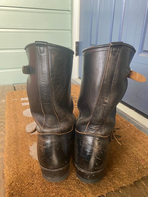 Photo by rickdawg on February 3, 2023 of the John Lofgren Wabash Engineer Boots in Shinki Black Oiled Horsebutt.