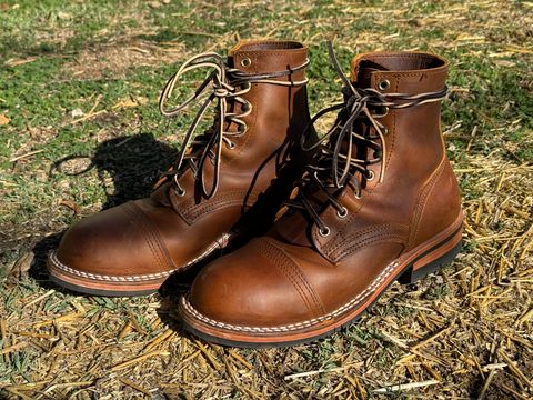 Photo by ham_boy00 on November 3, 2024 of the Nicks Americana in Horween Orange Predator.