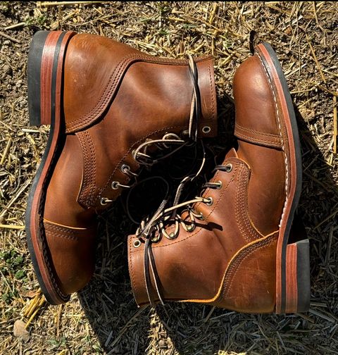 Photo by ham_boy00 on November 3, 2024 of the Nicks Americana in Horween Orange Predator.