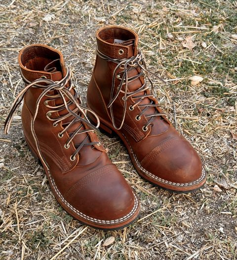 Photo by ham_boy00 on December 1, 2024 of the Nicks Americana in Horween Orange Predator.