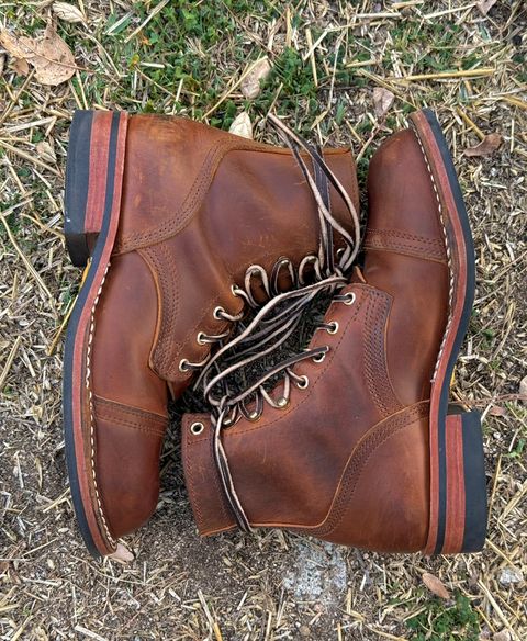 Photo by ham_boy00 on December 1, 2024 of the Nicks Americana in Horween Orange Predator.