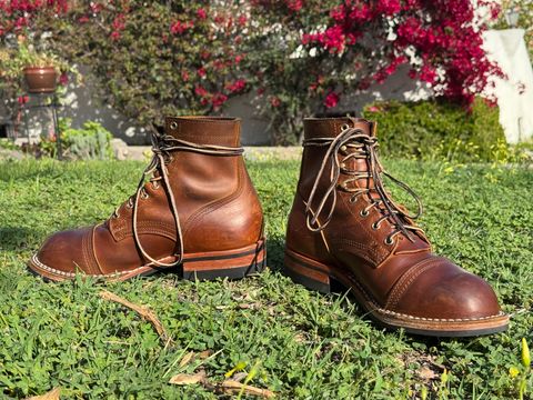 Photo by ham_boy00 on March 22, 2025 of the Nicks Americana in Horween Orange Predator.