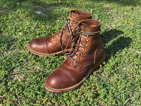 Photo by ham_boy00 on March 22, 2025 of the Nicks Americana in Horween Orange Predator.