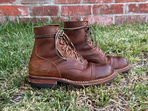 Photo by ham_boy00 on July 7, 2025 of the Nicks Americana in Horween Orange Predator.