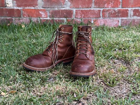 Photo by ham_boy00 on July 7, 2025 of the Nicks Americana in Horween Orange Predator.