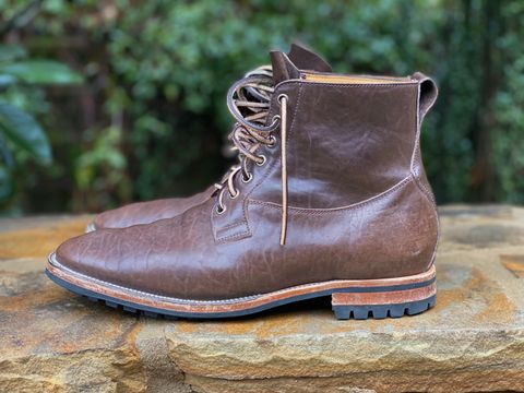 Photo by nathanjcreel on December 4, 2022 of the Viberg Country Boot in Maryam Brown Washed Horse.