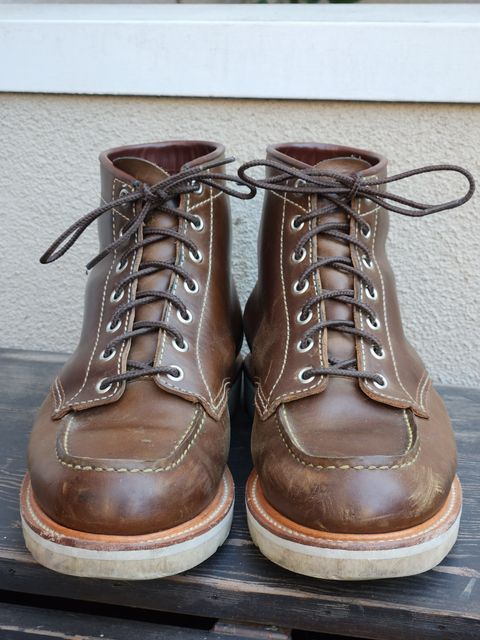 Photo by denimhound on March 4, 2023 of the John Lofgren Moc Toe Boots in Horween Olive Chromexcel.