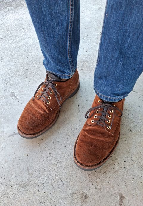 Photo by NewRiverBoot on April 13, 2025 of the New River Boot Quade in Horween Austin Roughout.