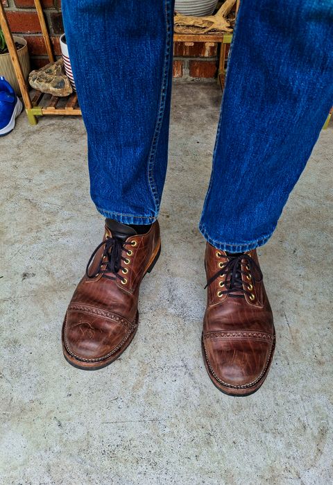 Photo by NewRiverBoot on July 1, 2025 of the New River Boot Quade in Horween Heavy Horse Front.
