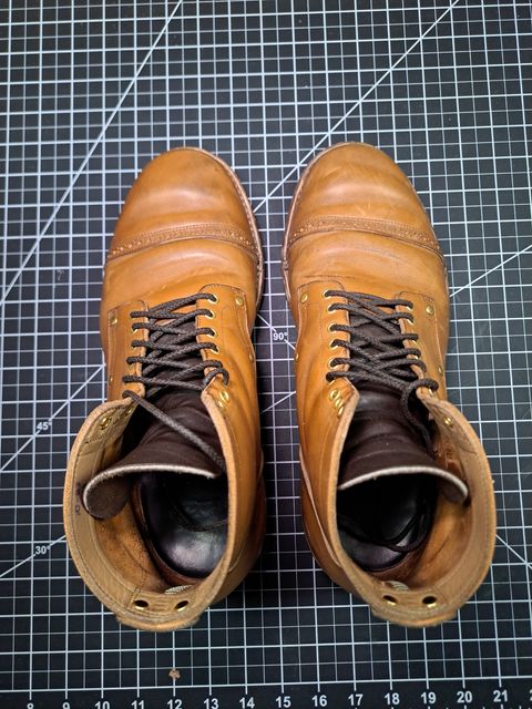 Photo by NewRiverBoot on March 4, 2024 of the New River Boot BARKSDALE in Horween Moc Latigo.