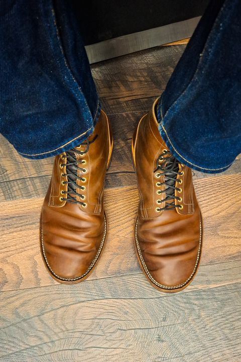 Photo by NewRiverBoot on April 18, 2025 of the New River Boot BARKSDALE in Leder Ogawa Coffee Shell Cordovan.