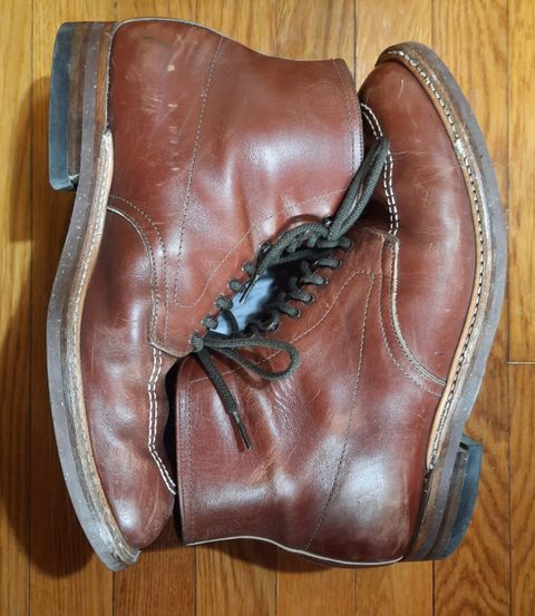 Photo by NewRiverBoot on April 4, 2022 of the Alden Indy Boot in Horween Mahogany Legacy.