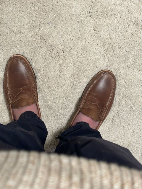 Photo by berserker on January 11, 2024 of the Rancourt & Co. Beefroll Penny Loafers LH in Horween Natural Chromexcel.
