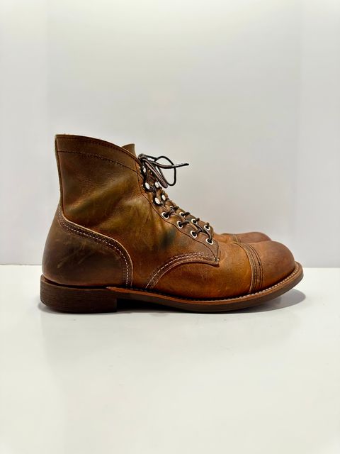 Photo by bootscootboogie on November 4, 2022 of the Red Wing Iron Ranger in S.B. Foot Copper Rough and Tough.