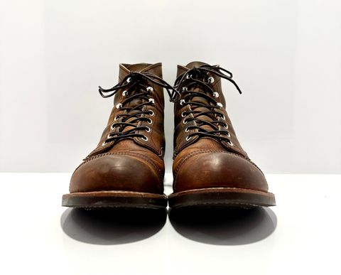 Photo by bootscootboogie on December 6, 2022 of the Red Wing Iron Ranger in S.B. Foot Copper Rough and Tough.