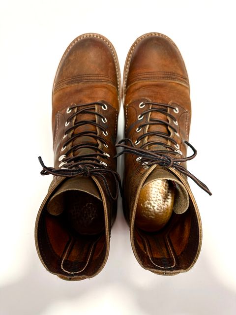 Photo by bootscootboogie on January 6, 2023 of the Red Wing Iron Ranger in S.B. Foot Copper Rough and Tough.