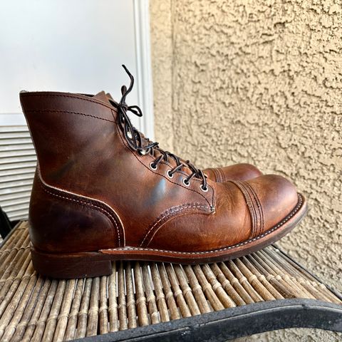 Photo by bootscootboogie on February 6, 2023 of the Red Wing Iron Ranger in S.B. Foot Copper Rough and Tough.