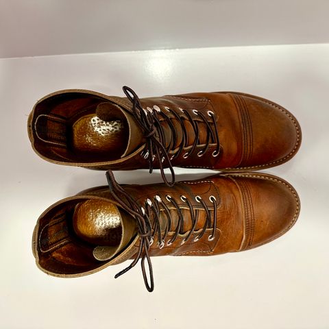 Photo by bootscootboogie on March 3, 2023 of the Red Wing Iron Ranger in S.B. Foot Copper Rough and Tough.