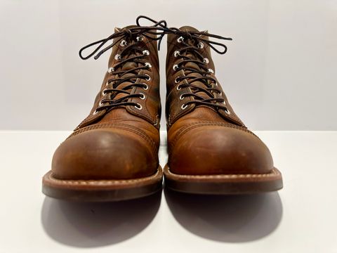 Photo by bootscootboogie on April 6, 2023 of the Red Wing Iron Ranger in S.B. Foot Copper Rough and Tough.
