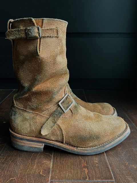 Photo by Brian_Lee on February 19, 2024 of the Wesco x Ship John Derroll Boot in Seidel British Tan Domain Roughout.