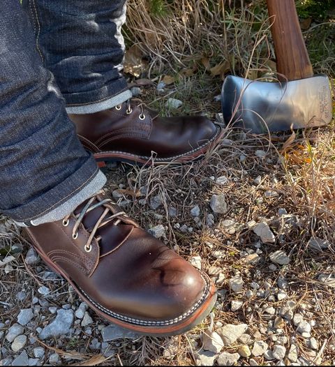 Photo by btstewart on December 1, 2022 of the Nicks Falcon in Horween Brown Chromexcel.