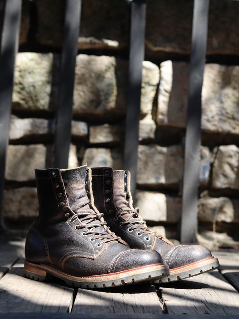 Photo by stepped_in_dookie_again on September 9, 2025 of the Truman Upland Boot in Horween Black Waxed Flesh.