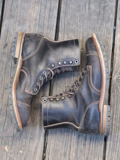 Photo by stepped_in_dookie_again on October 4, 2025 of the Truman Upland Boot in Horween Black Waxed Flesh.
