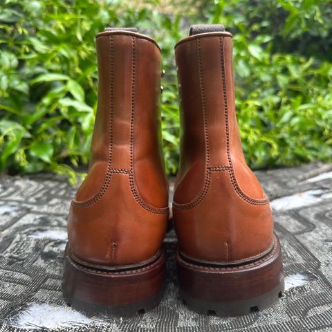 View photo of Carmina Work Boots 80791 in Horween Amaretto Shell Cordovan