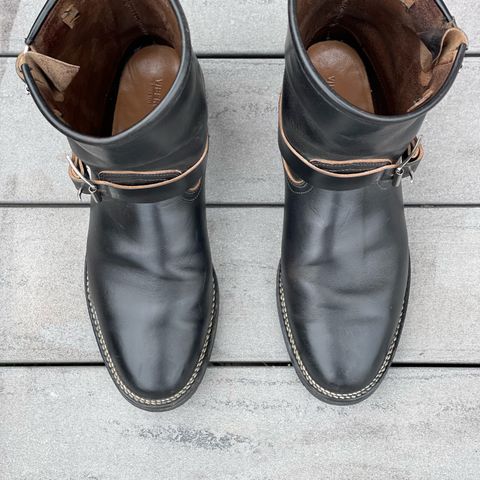 View photo of Viberg Engineer in Maryam Black Teacore Horsebutt