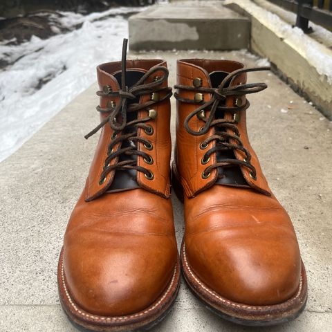 View photo of Grant Stone Diesel Boot in Horween English Tan Essex