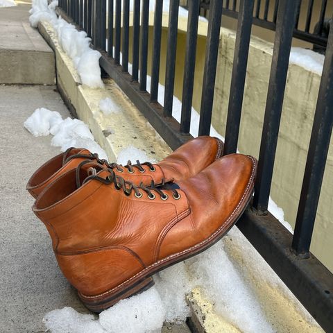 View photo of Grant Stone Diesel Boot in Horween English Tan Essex