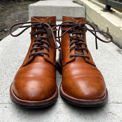 View photo of Grant Stone Diesel Boot in Horween English Tan Essex