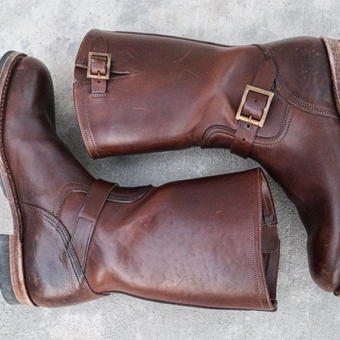 Motor Engineer Boots in Antique Brown Italian Horsebutt