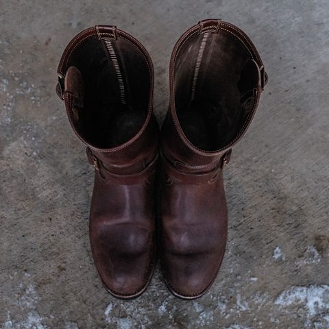 Motor Engineer Boots in Antique Brown Italian Horsebutt