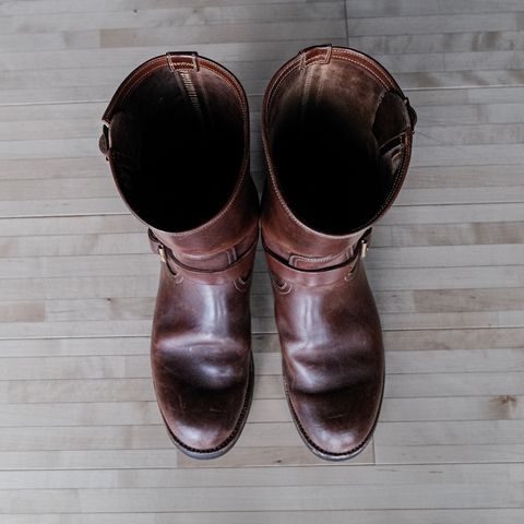 Motor Engineer Boots in Antique Brown Italian Horsebutt