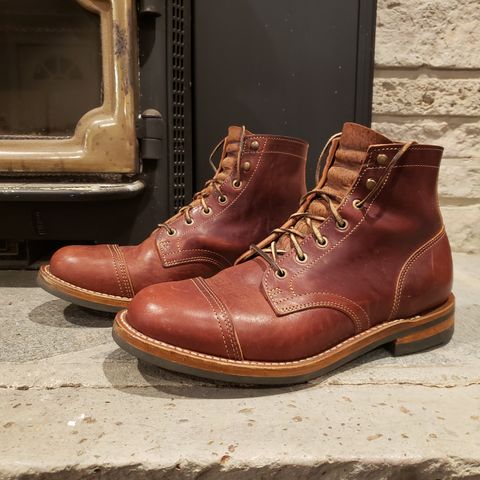 Truman Cap Toe Boot in Gallun Cognac Horse Rump