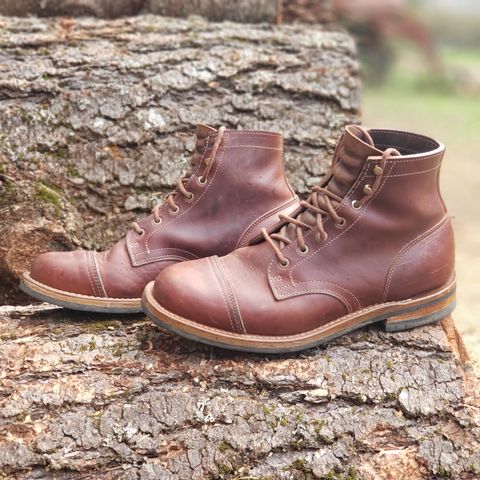 Truman Cap Toe Boot in Gallun Cognac Horse Rump