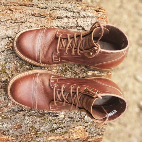 Truman Cap Toe Boot in Gallun Cognac Horse Rump
