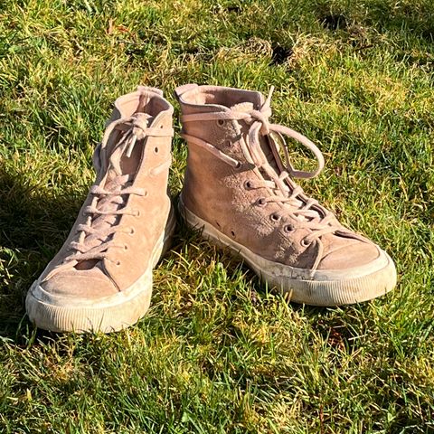 PF Flyers All American Hi Top in Blush Suede