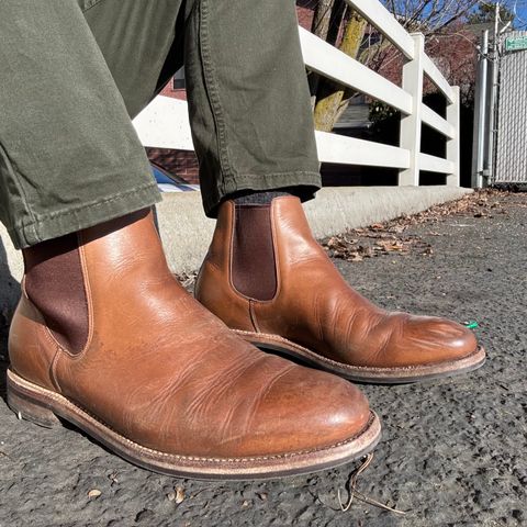 Grant Stone Chelsea Boot in Horween Dune Chromexcel